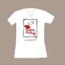 Ticheurte POMMARD M'A TUER Femme Blanc Col en V T-shirt